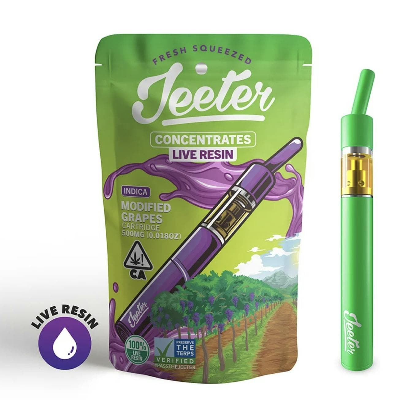 Modified Grapes Live Resin Straw Disposable