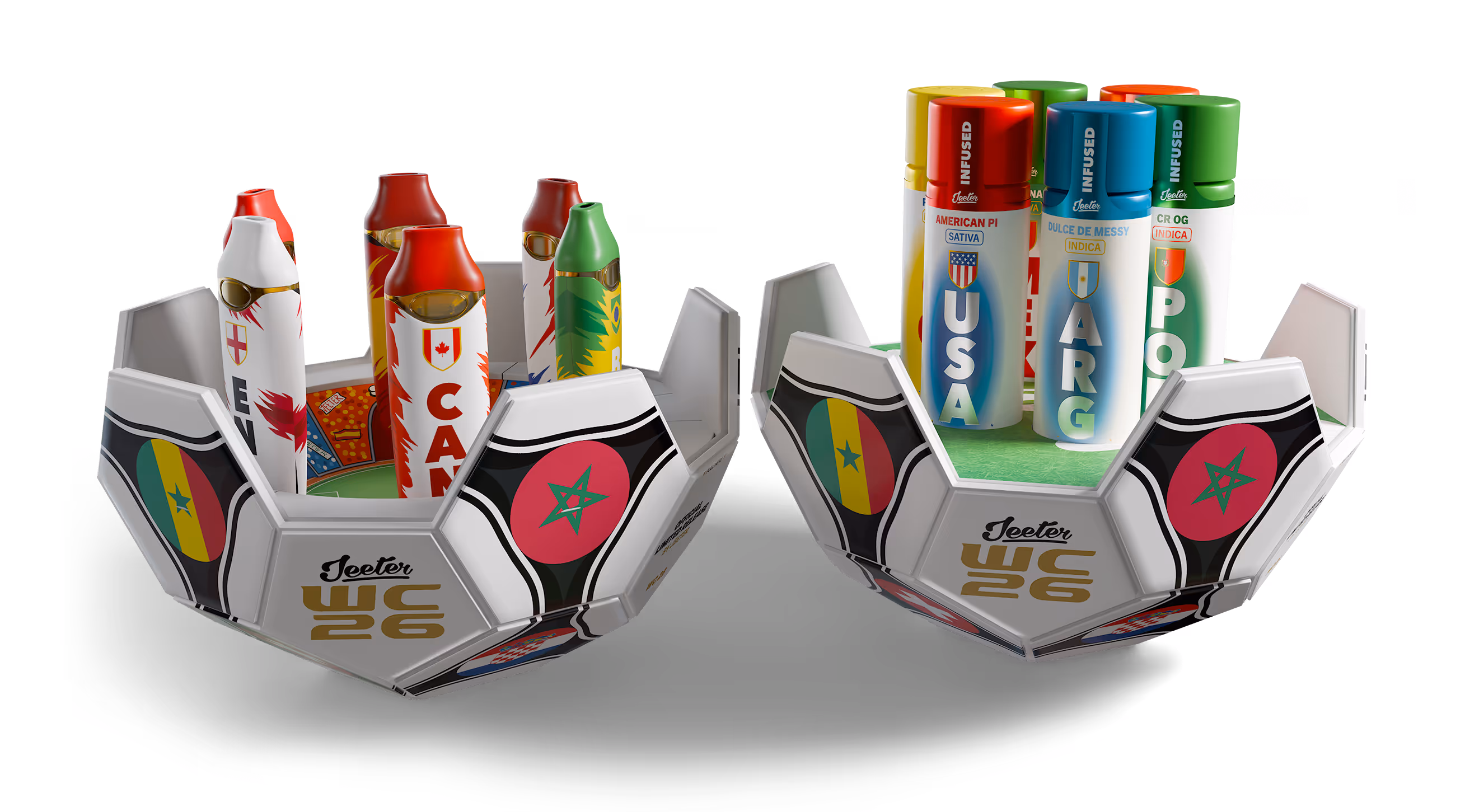 An opened WC26 capsule revealing its collectible contents